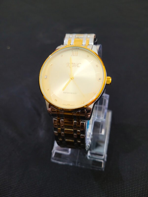 KWC Golden & Silver Men's Watch | Stainless Steel Chain Strap
